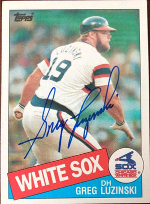 グレッグ・ルジンスキーが署名した 1985 トップスベースボールカード - シカゴ・ホワイトソックス