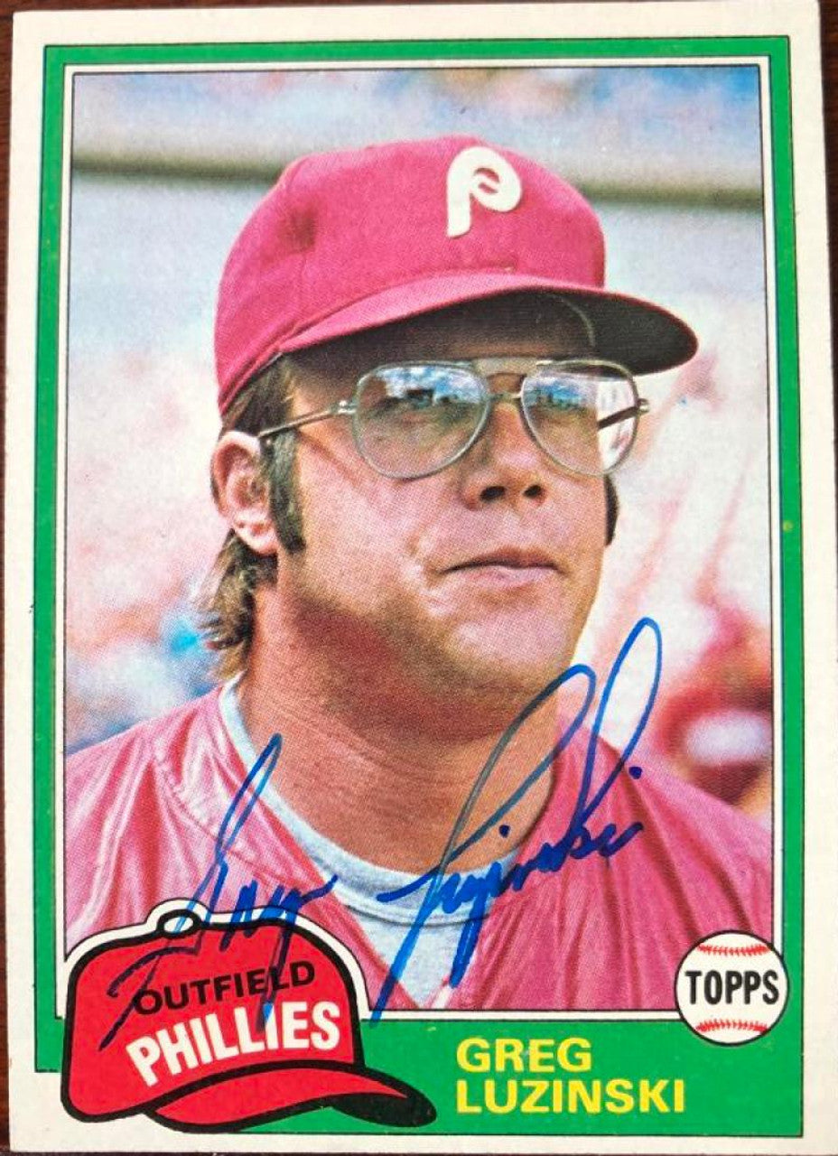 グレッグ・ルジンスキー サイン入り 1981 トップス ベースボール カード - フィラデルフィア フィリーズ