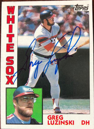 グレッグ・ルジンスキーが署名した 1984 トップスベースボールカード - シカゴ・ホワイトソックス