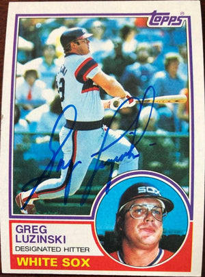 グレッグ・ルジンスキーが署名した 1983 トップスベースボールカード - シカゴ・ホワイトソックス