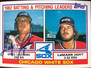グレッグ・ルジンスキーが署名した 1983 トップス・リーダーズ・ベースボール・カード - シカゴ・ホワイトソックス