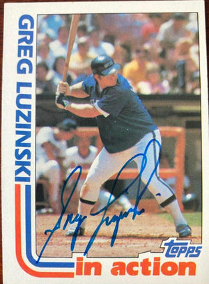 Greg Luzinski Signed 1982 Topps In Action Baseball Card - Chicago White Sox