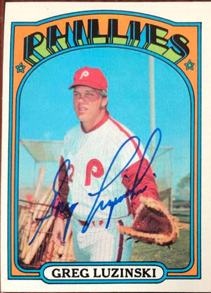 Greg Luzinski Signed 1972 Topps Baseball Card - Philadelphia Phillies