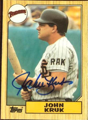 John Kruk Signed 1987 Topps Tiffany Baseball Card - San Diego Padres