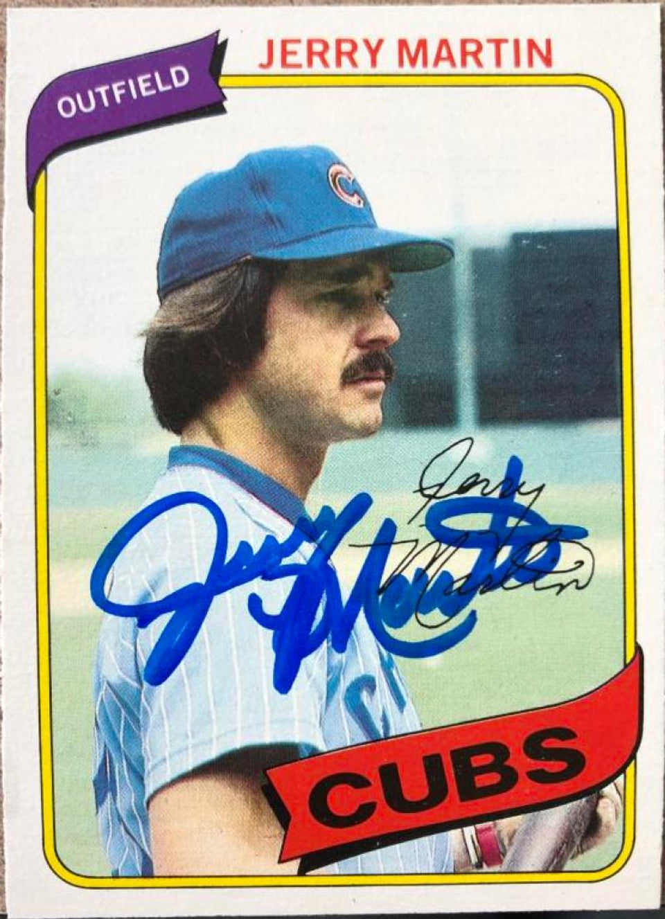 Jerry Martin Signed 1980 Topps Baseball Card - Chicago Cubs