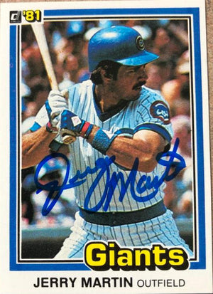 Jerry Martin Signed 1981 Donruss Baseball Card - Chicago Cubs
