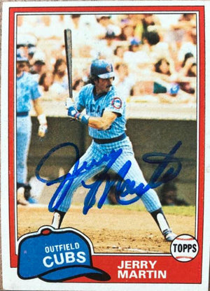 ジェリー・マーティン サイン入り 1981 Topps ベースボールカード - シカゴ・カブス