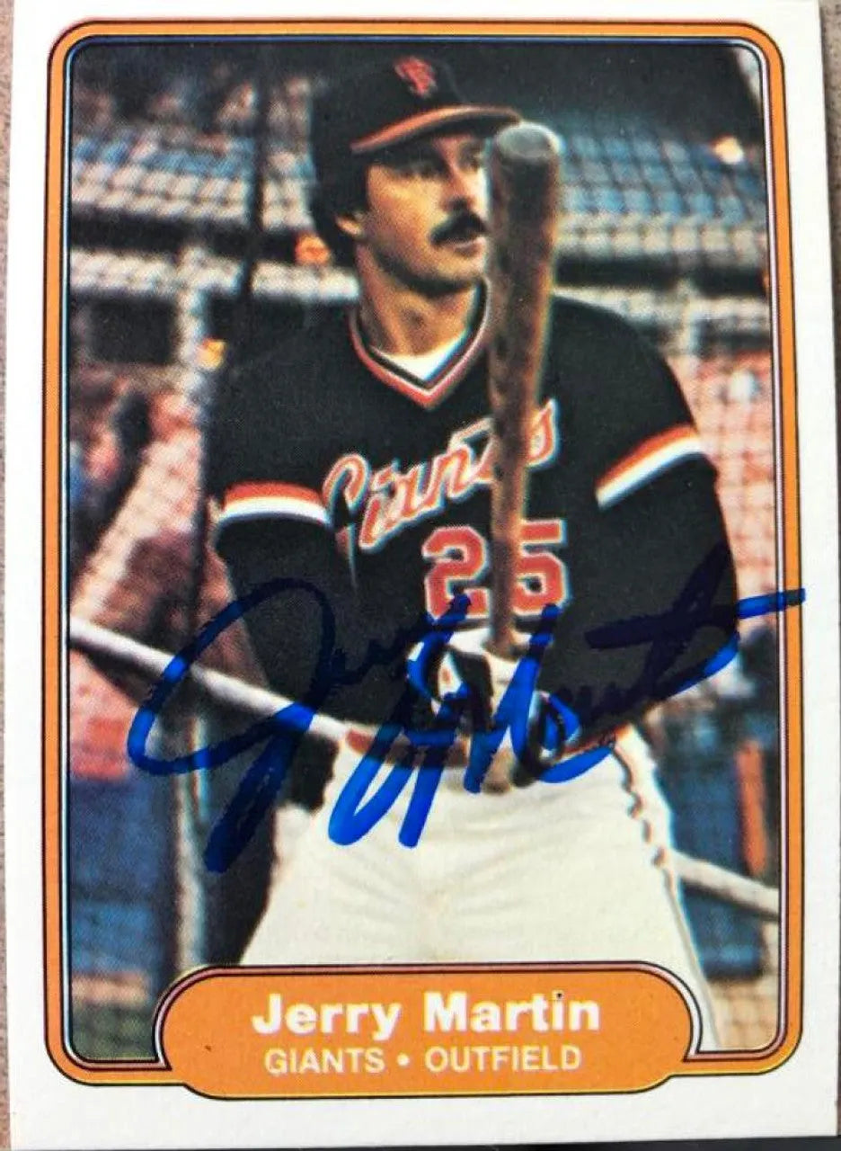 ジェリー・マーティン サイン入り 1982 Fleer ベースボールカード - サンフランシスコ・ジャイアンツ