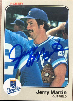 ジェリー・マーティン サイン入り 1983 Fleer ベースボールカード - カンザスシティ・ロイヤルズ