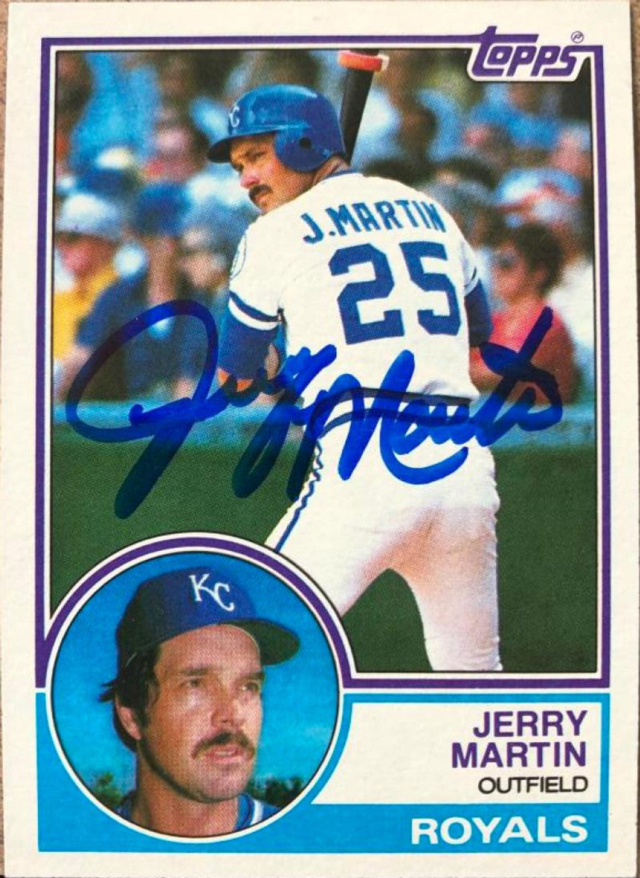 Jerry Martin Signed 1983 Topps Baseball Card - Kansas City Royals