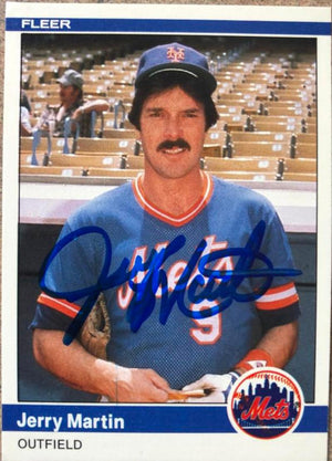 Jerry Martin Signed 1984 Fleer Update Baseball Card - New York Mets