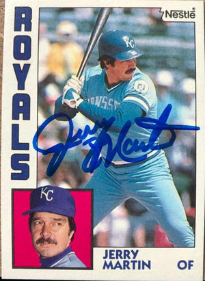Jerry Martin Signed 1984 Nestle Baseball Card - Kansas City Royals
