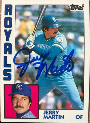 Jerry Martin Signed 1984 Topps Baseball Card - Kansas City Royals