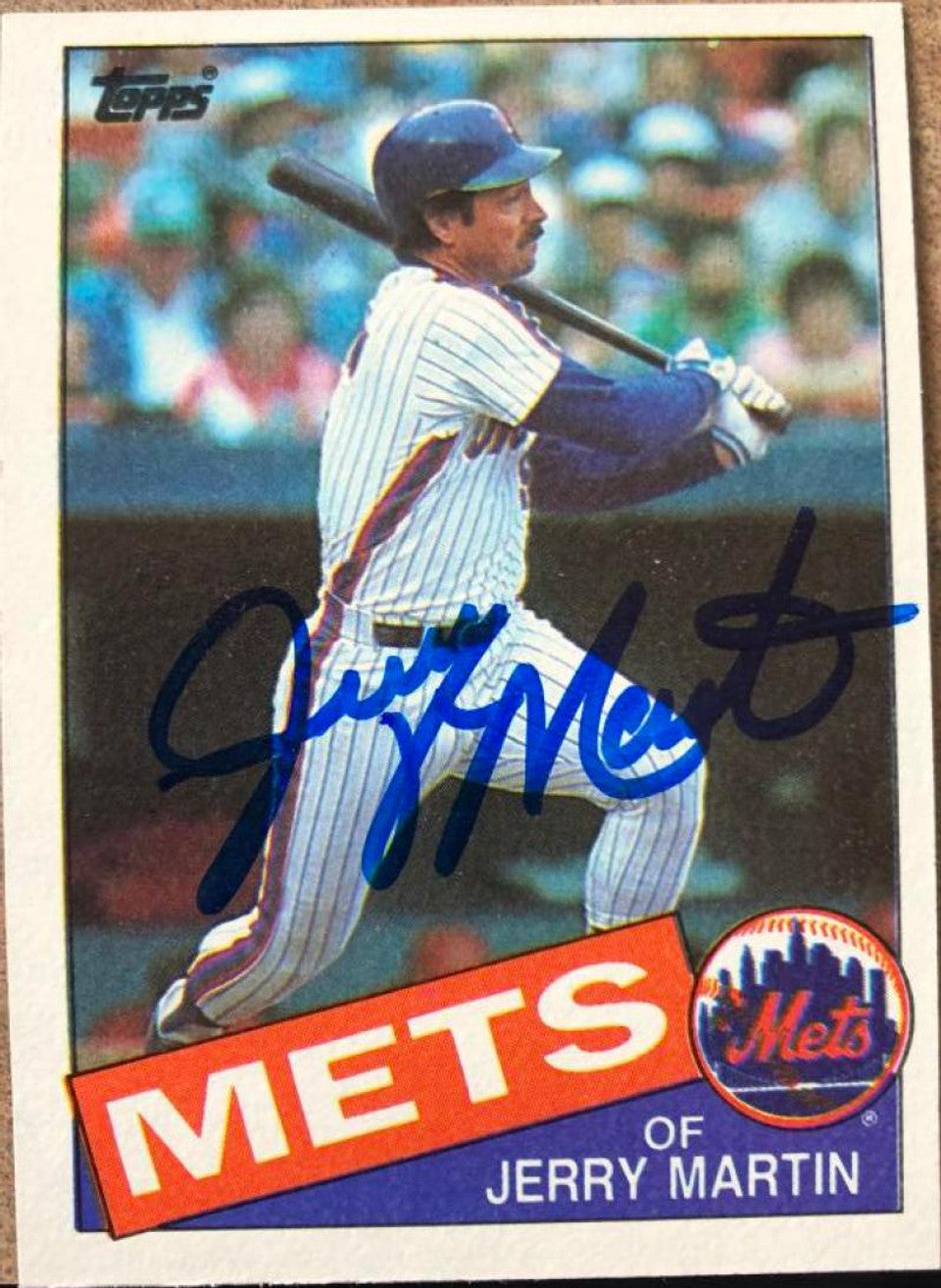Jerry Martin Signed 1985 Topps Baseball Card - New York Mets