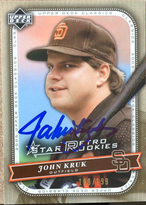 John Kruk Signed 2005 Upper Deck Classics Baseball Card - San Diego Padres
