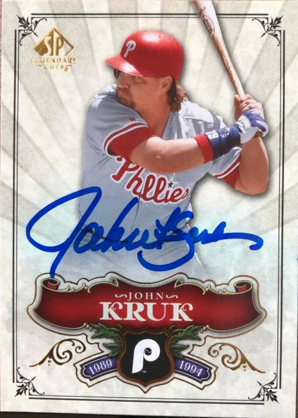 John Kruk Signed 2006 SP Legendary Cuts Baseball Card - Philadelphia Phillies