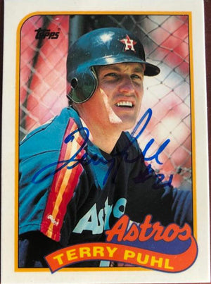 Terry Puhl Signed 1989 Topps Tiffany Baseball Card - Houston Astros