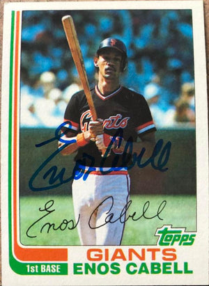 Enos Cabell Signed 1982 Topps Baseball Card - San Francisco Giants