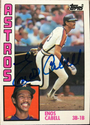Enos Cabell Signed 1984 Topps Traded Baseball Card - Houston Astros