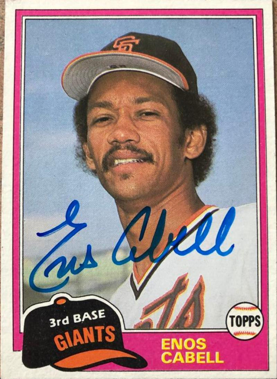 Enos Cabell Signed 1981 Topps Traded Baseball Card - San Francisco Giants