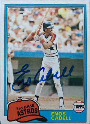Enos Cabell Signed 1981 Topps Baseball Card - Houston Astros