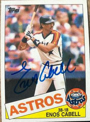Enos Cabell Signed 1985 Topps Baseball Card - Houston Astros