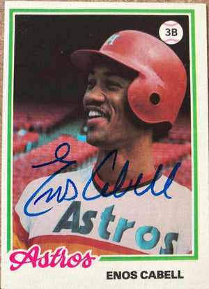 Enos Cabell Signed 1978 Topps Baseball Card - Houston Astros