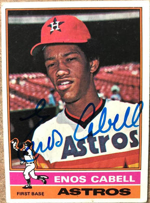 Enos Cabell Signed 1976 Topps Baseball Card - Houston Astros