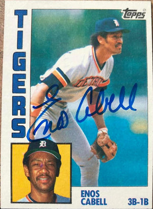Enos Cabell Signed 1984 Topps Baseball Card - Detroit Tigers
