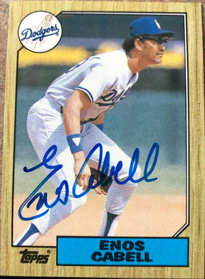 Enos Cabell Signed 1987 Topps Baseball Card - Los Angeles Dodgers