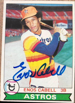 Enos Cabell Signed 1979 Topps Baseball Card - Houston Astros