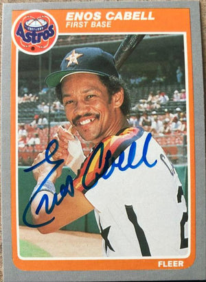 Enos Cabell Signed 1985 Fleer Baseball Card - Houston Astros