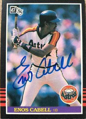 Enos Cabell Signed 1985 Donruss Baseball Card - Houston Astros