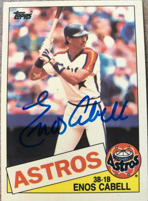 Enos Cabell Signed 1985 Topps Tiffany Baseball Card - Houston Astros
