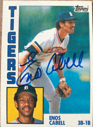 Enos Cabell Signed 1984 Topps Tiffany Baseball Card - Detroit Tigers