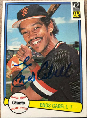 Enos Cabell Signed 1982 Donruss Baseball Card - San Francisco Giants