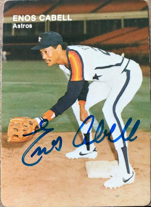 Enos Cabell Signed 1984 Mother's Cookies Baseball Card - Houston Astros