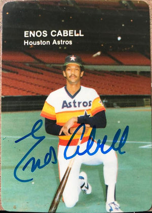 Enos Cabell Signed 1985 Mother's Cookies Baseball Card - Houston Astros