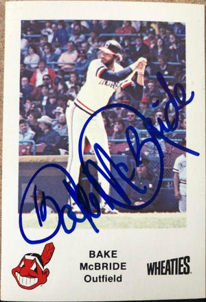 Bake McBride Signed 1983 Wheaties Baseball Card - Cleveland Indians