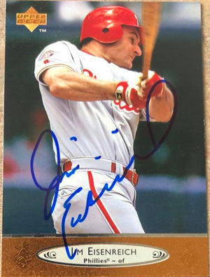 Jim Eisenreich Signed 1996 Upper Deck Baseball Card - Philadelphia Phillies