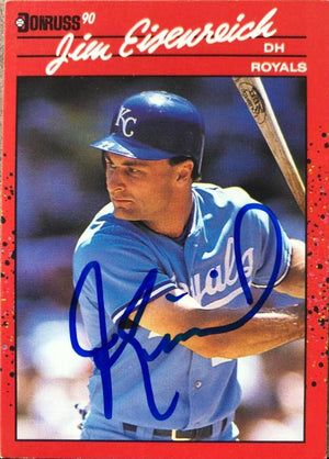 Jim Eisenreich Signed 1990 Donruss Baseball Card - Kansas City Royals