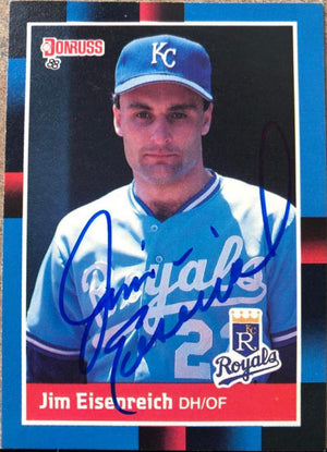 Jim Eisenreich Signed 1988 Donruss Baseball Card - Kansas City Royals