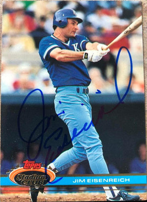 Jim Eisenreich Signed 1990 Stadium Club Baseball Card - Kansas City Royals