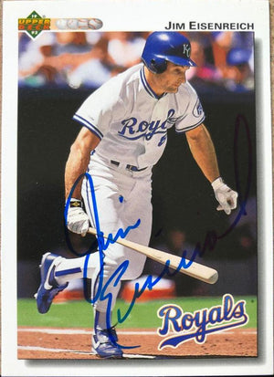 Jim Eisenreich Signed 1992 Upper Deck Baseball Card - Kansas City Royals