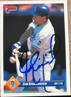 Jim Eisenreich Signed 1993 Donruss Baseball Card - Kansas City Royals