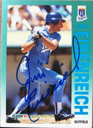 Jim Eisenreich Signed 1992 Fleer Baseball Card - Kansas City Royals