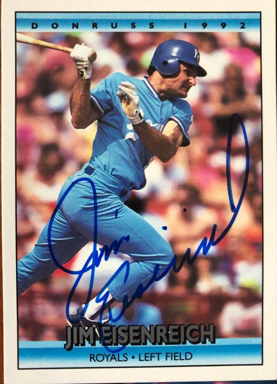 Jim Eisenreich Signed 1992 Donruss Baseball Card - Kansas City Royals