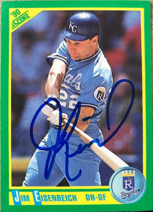 Jim Eisenreich Signed 1990 Score Baseball Card - Kansas City Royals