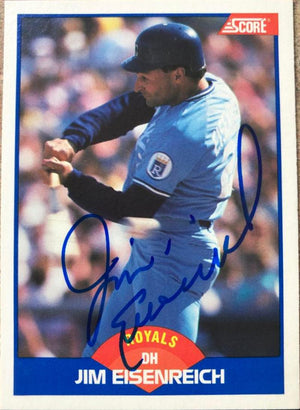 Jim Eisenreich Signed 1989 Score Baseball Card - Kansas City Royals