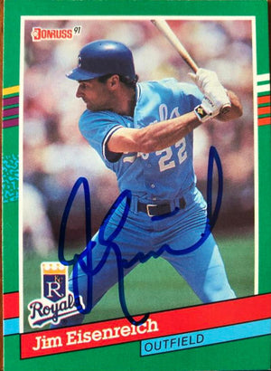 Jim Eisenreich Signed 1991 Donruss Baseball Card - Kansas City Royals